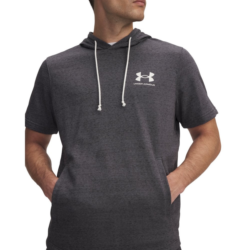 アンダーアーマー（UNDER ARMOUR）（メンズ）ライバルテリー レフトチェスト ショートスリーブ フーディー 1370396 025