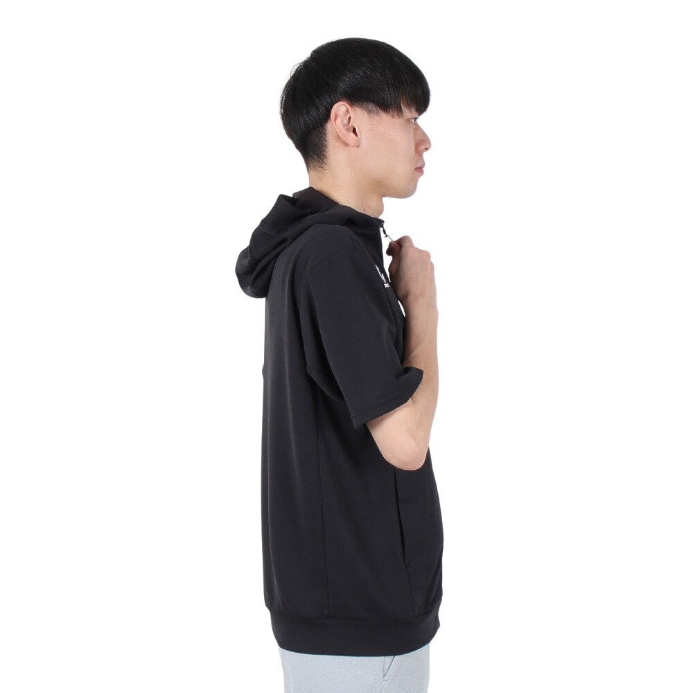 デサント（DESCENTE）（メンズ）SUNSCREEN TAIKYU ジャージ フルジップ 半袖フーディー ST5SJG13M BK01