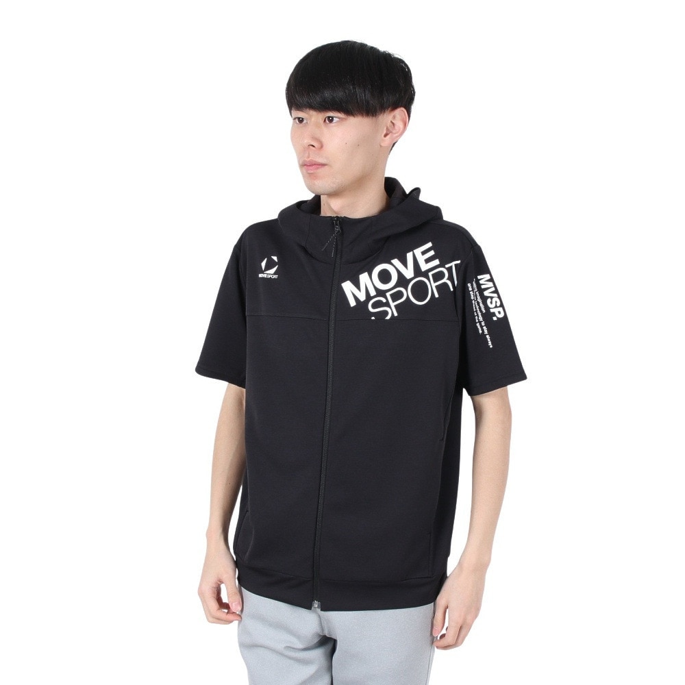 デサント（DESCENTE）（メンズ）SUNSCREEN TAIKYU ジャージ フルジップ 半袖フーディー ST5SJG13M BK01
