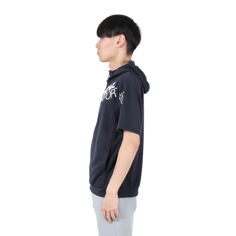 デサント（DESCENTE）（メンズ）SUNSCREEN TAIKYU ジャージ フルジップ 半袖フーディー ST5SJG13M NV01