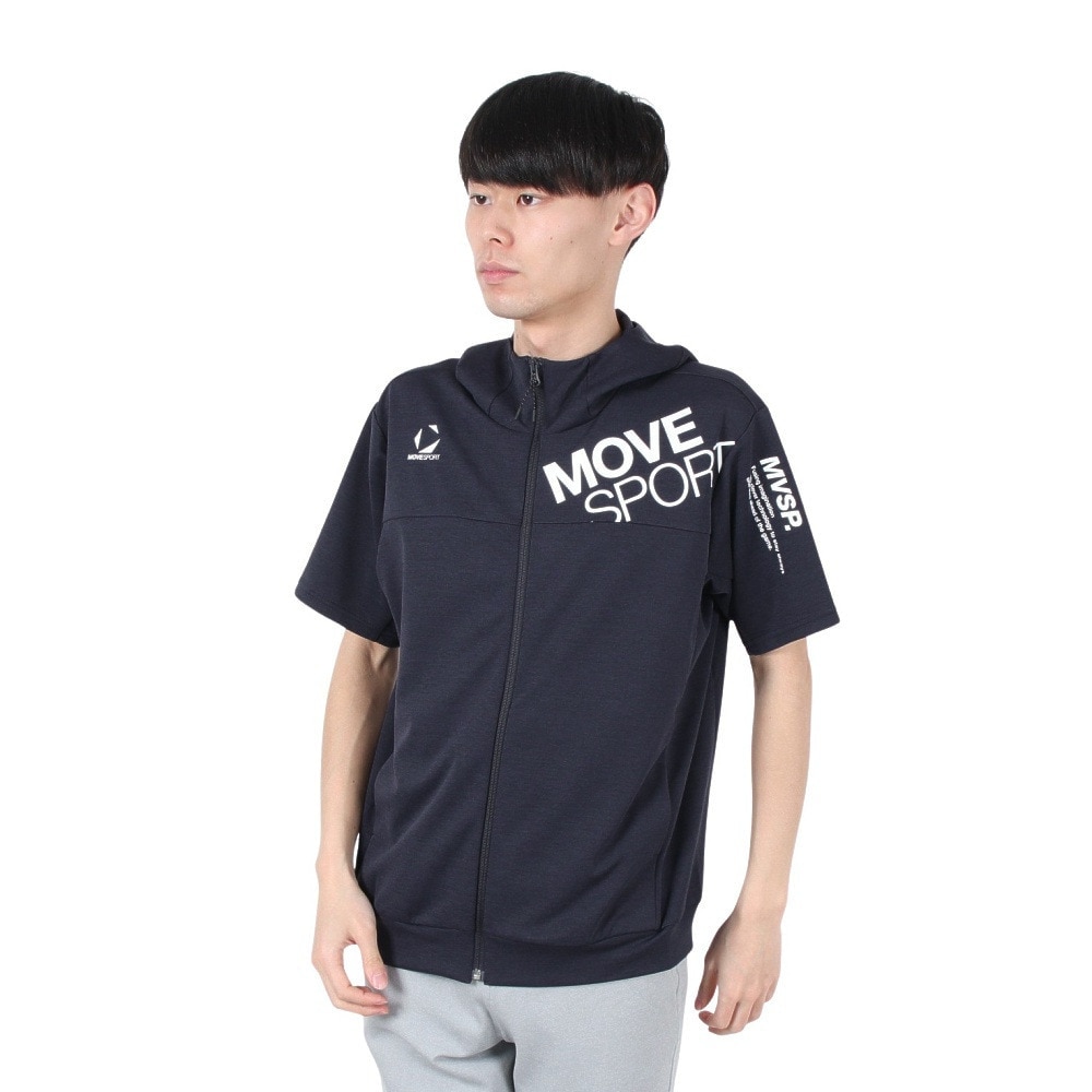 デサント（DESCENTE）（メンズ）SUNSCREEN TAIKYU ジャージ フルジップ 半袖フーディー ST5SJG13M NV01