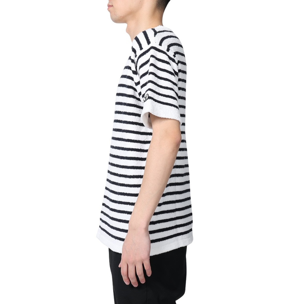 テリック（TELIC）（メンズ）半袖Tシャツ メンズ シャギーニットボーダーTシャツ 23SSTE-002 WHT