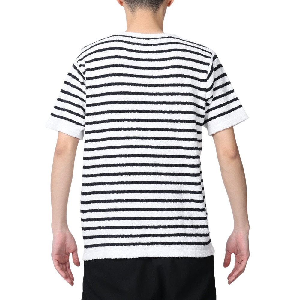 テリック（TELIC）（メンズ）半袖Tシャツ メンズ シャギーニットボーダーTシャツ 23SSTE-002 WHT