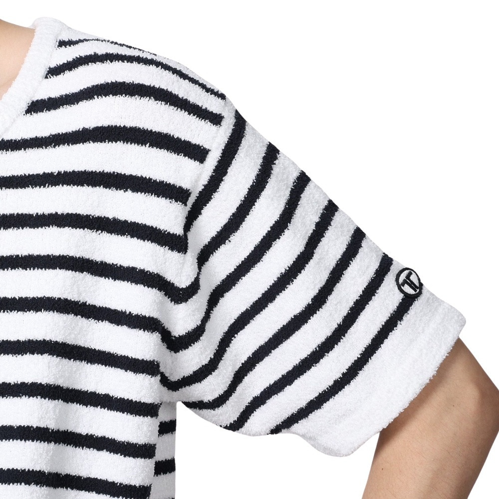 テリック（TELIC）（メンズ）半袖Tシャツ メンズ シャギーニットボーダーTシャツ 23SSTE-002 WHT