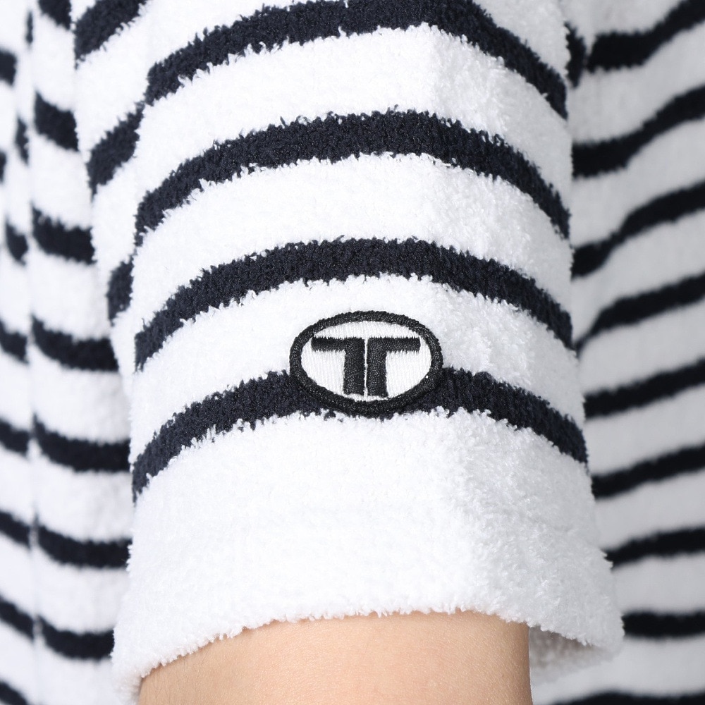 テリック（TELIC）（メンズ）半袖Tシャツ メンズ シャギーニットボーダーTシャツ 23SSTE-002 WHT