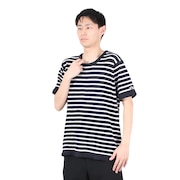 テリック（TELIC）（メンズ）半袖Tシャツ メンズ シャギーニットボーダーTシャツ 23SSTE-002 NV