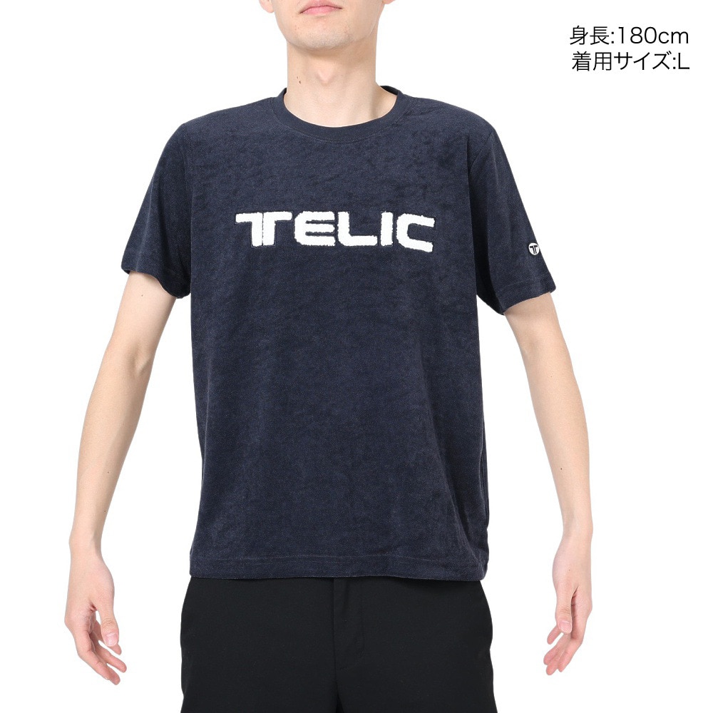 テリック（TELIC）（メンズ）半袖Tシャツ メンズ パイルロゴTシャツ TL-C024TS NV