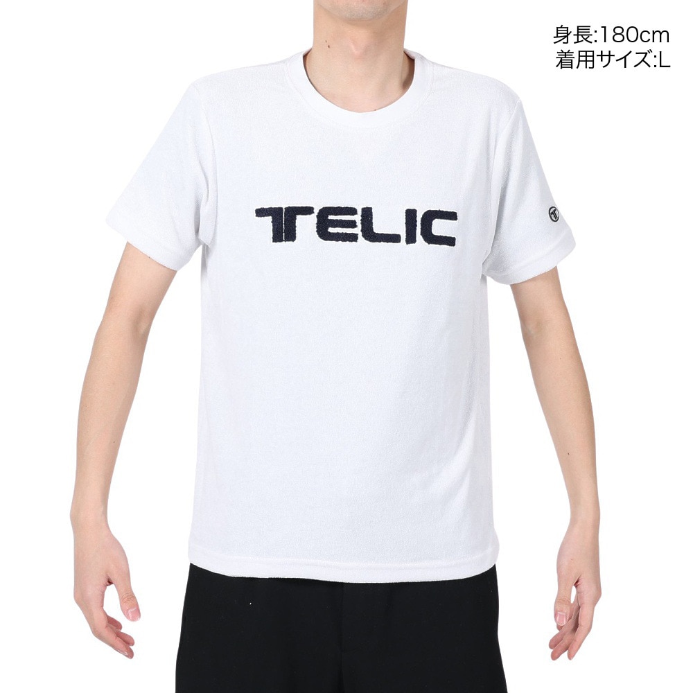 テリック（TELIC）（メンズ）半袖Tシャツ メンズ パイルロゴTシャツ TL-C024TS WHT
