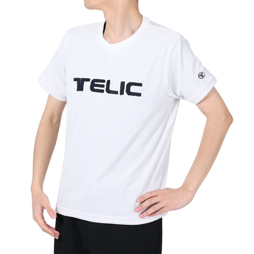 テリック（TELIC）（メンズ）半袖Tシャツ メンズ パイルロゴTシャツ TL-C024TS WHT