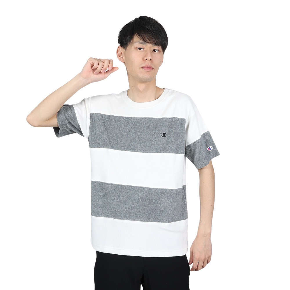 チャンピオン-ヘリテイジ（CHAMPION-HERITAGE）（メンズ）半袖Tシャツ メンズ ボーダー パネル C3-X360 010