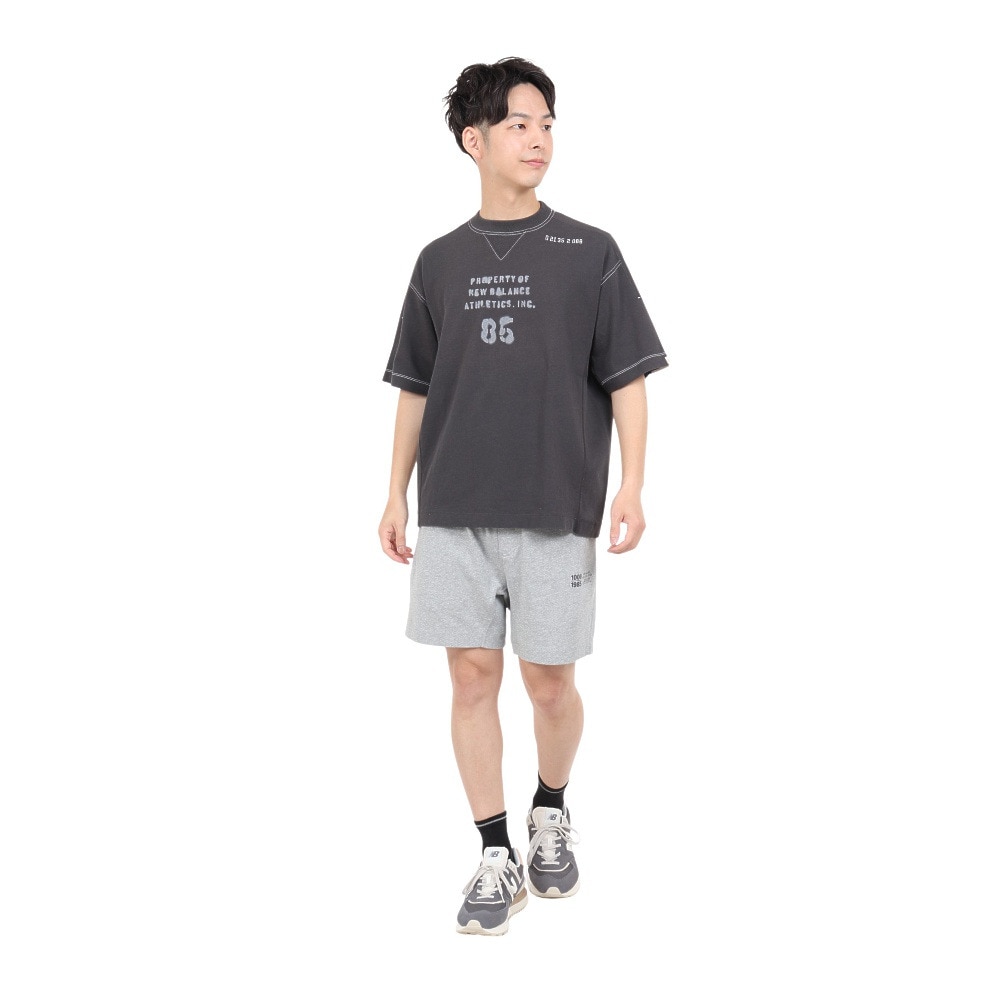 ニューバランス（new balance）（メンズ）半袖Tシャツ メンズ 黒 1000 グラフィックTシャツ R AMT35006PHM