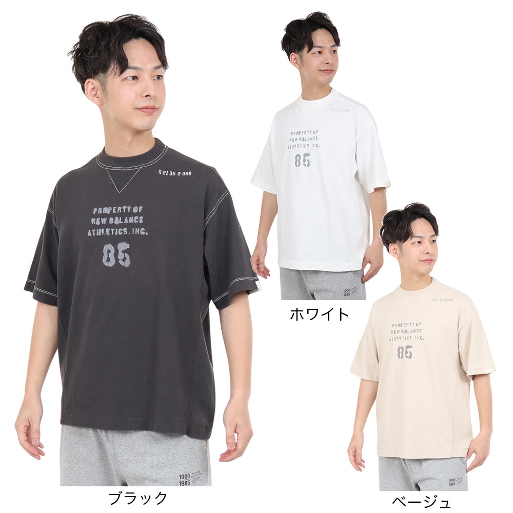 ニューバランス（new balance）（メンズ）半袖Tシャツ メンズ 黒 1000 グラフィックTシャツ R AMT35006PHM