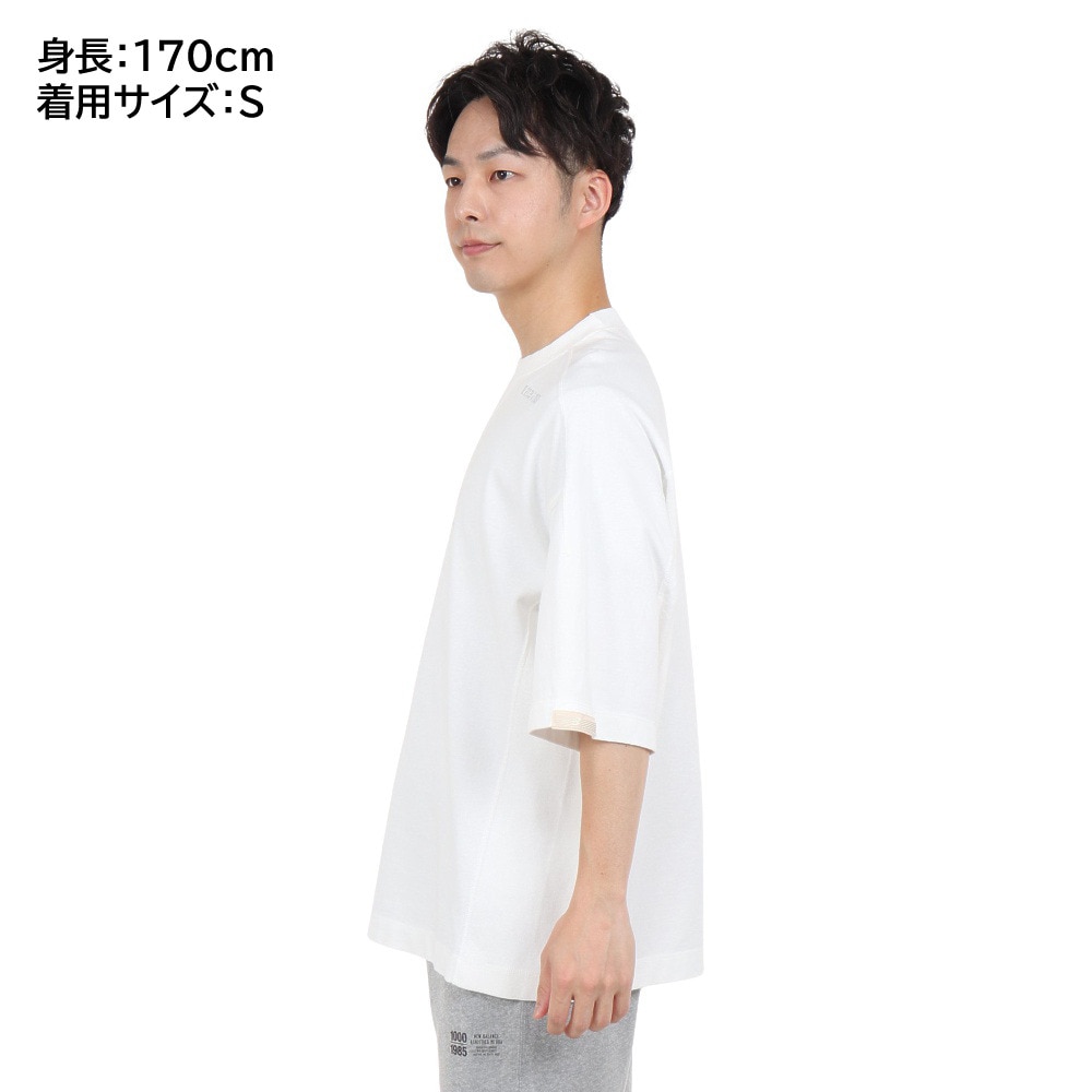 ニューバランス（new balance）（メンズ）半袖Tシャツ メンズ 白 1000 オーバーサイズフィット AMT35007SST