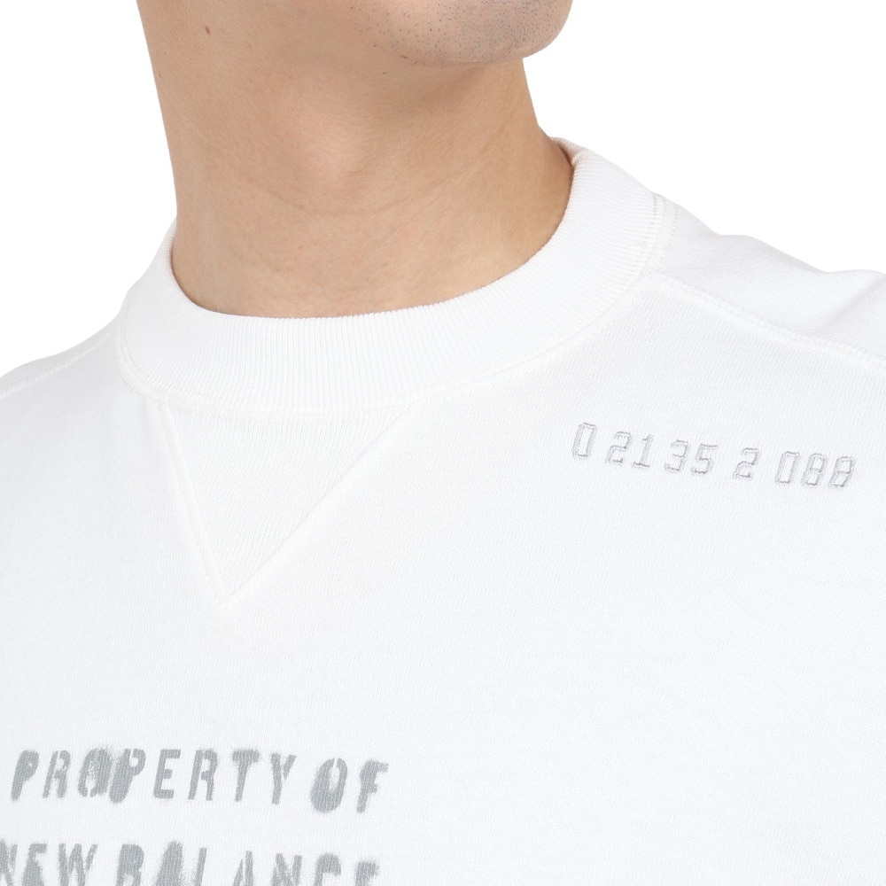 ニューバランス（new balance）（メンズ）半袖Tシャツ メンズ 白 1000 オーバーサイズフィット AMT35007SST
