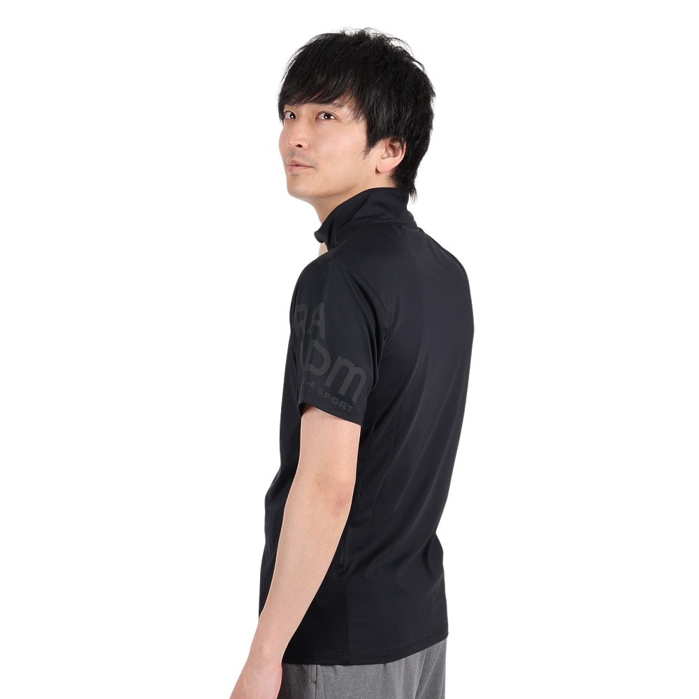 ジローム（GIRAUDM）（メンズ）半袖Tシャツ メンズ ドライプラスクール モックネック CT3S0032-TR863-GRHD BLK