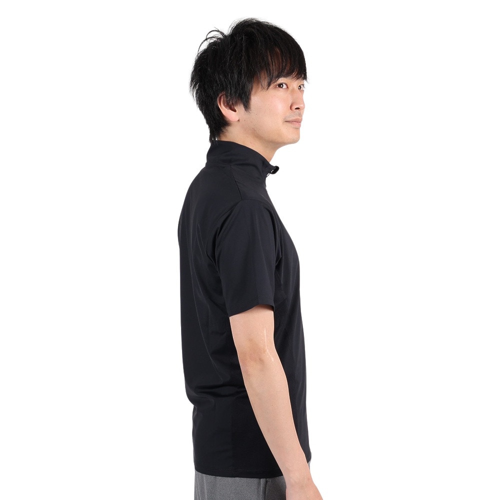 ジローム（GIRAUDM）（メンズ）半袖Tシャツ メンズ ドライプラスクール モックネック CT3S0032-TR863-GRHD BLK