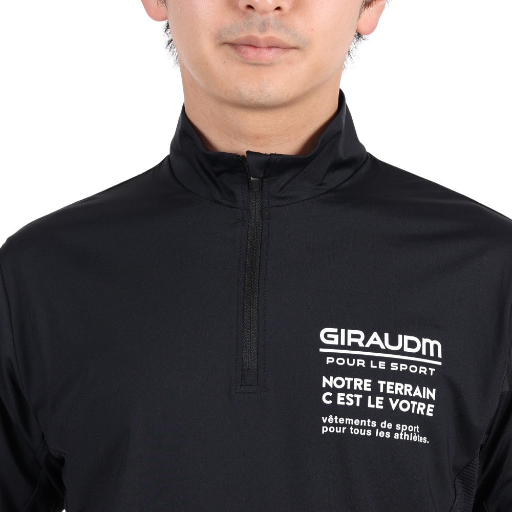 ジローム（GIRAUDM）（メンズ）半袖Tシャツ メンズ ドライプラスクール モックネック CT3S0032-TR863-GRHD BLK