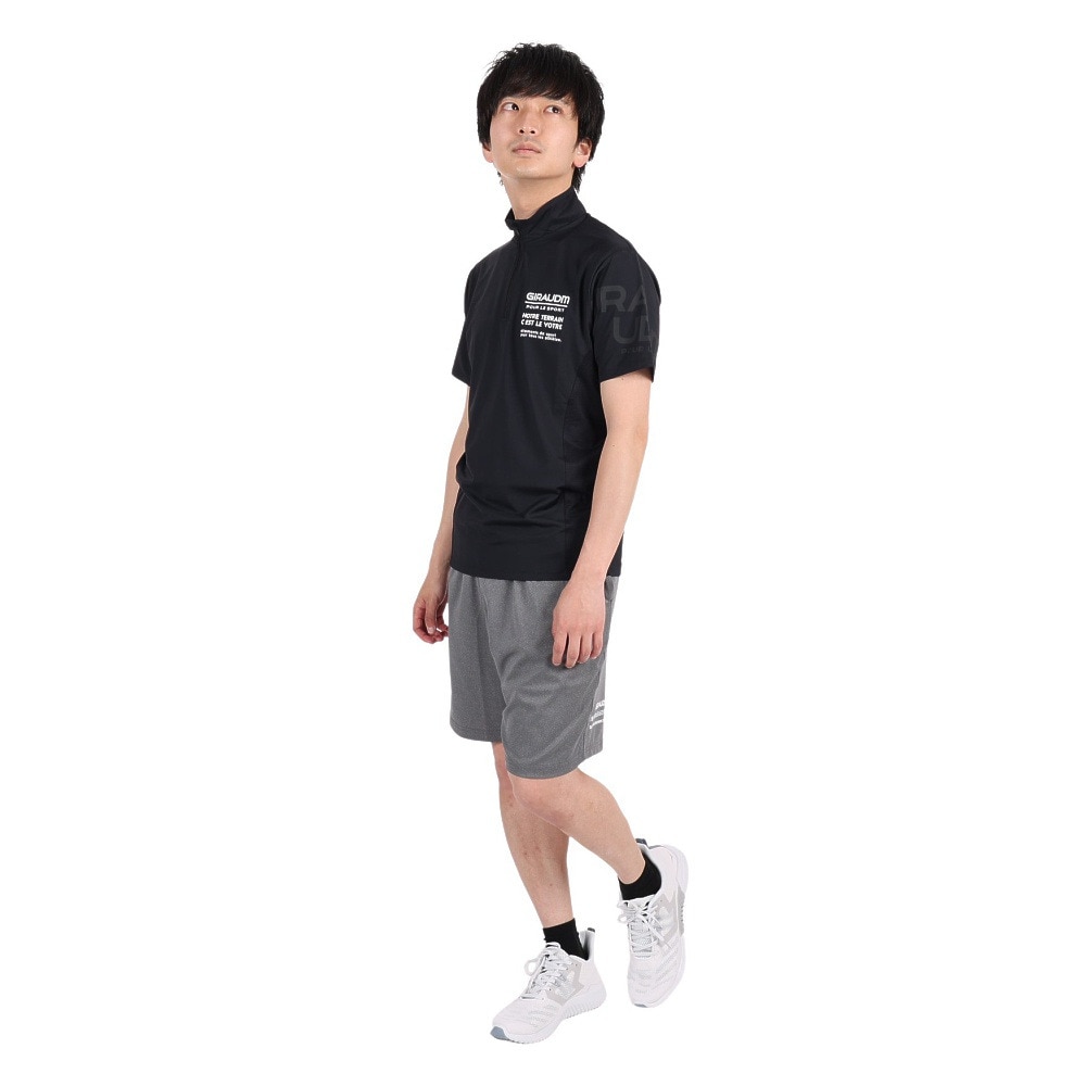 ジローム（GIRAUDM）（メンズ）半袖Tシャツ メンズ ドライプラスクール モックネック CT3S0032-TR863-GRHD BLK