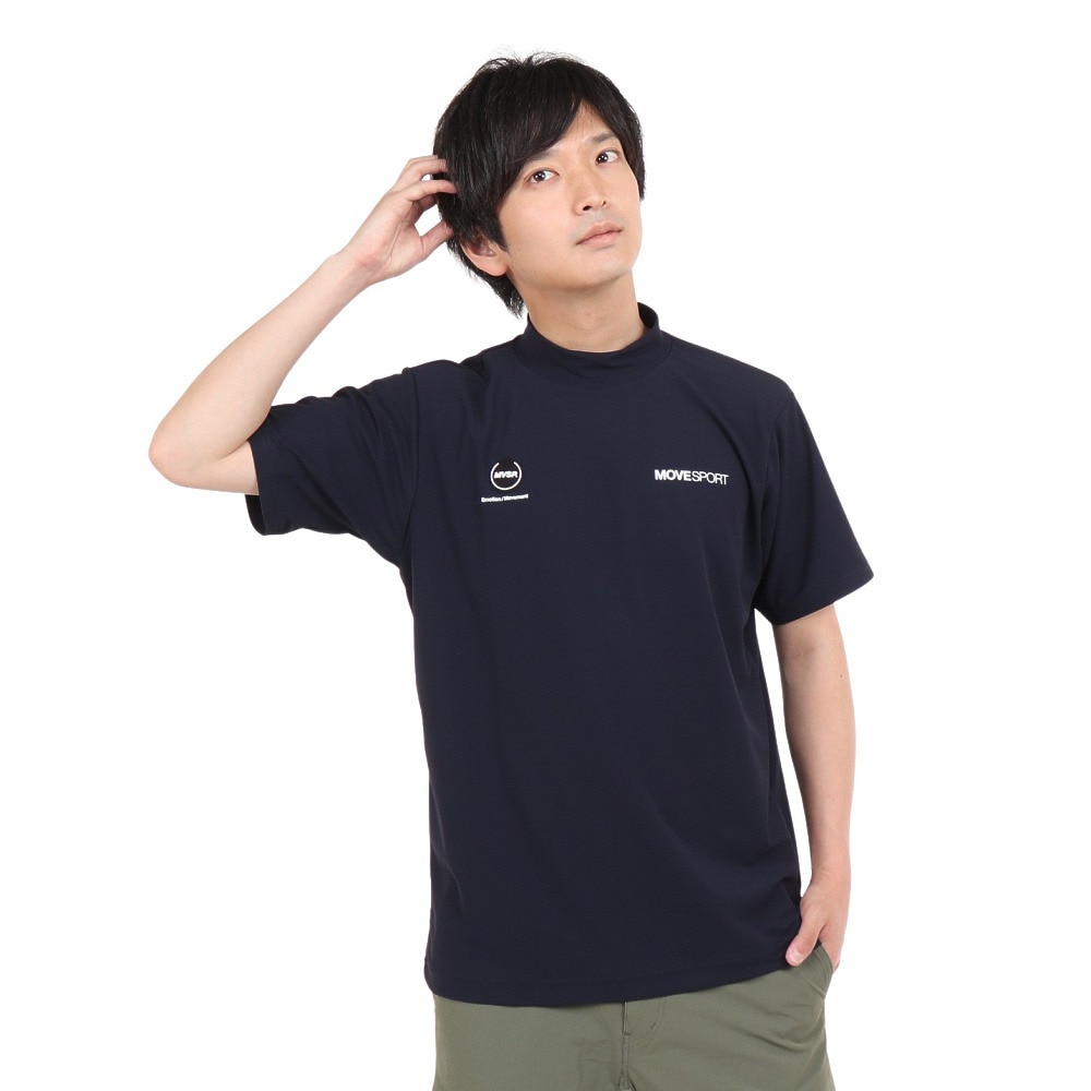 デサント（DESCENTE）（メンズ）半袖Tシャツ メンズ 鹿の子モックネック UVカット DX-C2500XB NV 