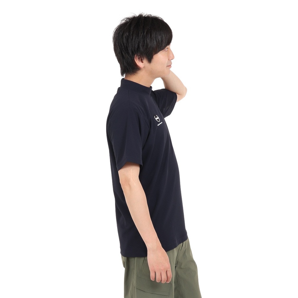 デサント（DESCENTE）（メンズ）半袖Tシャツ メンズ 鹿の子モックネック UVカット DX-C2500XB NV 