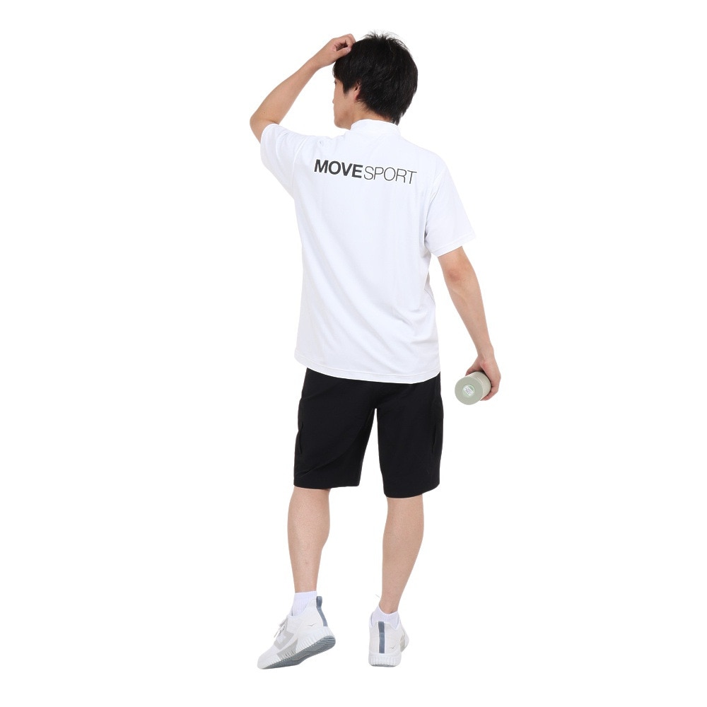 デサント（DESCENTE）（メンズ）半袖Tシャツ メンズ 白 鹿の子モックネック UVカット DX-C2500XB WH 