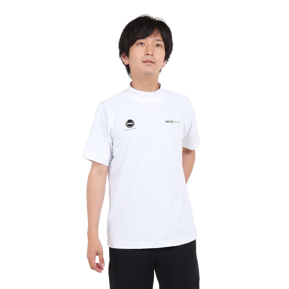 デサント（DESCENTE）（メンズ）半袖Tシャツ メンズ 白 鹿の子モックネック UVカット DX-C2500XB WH  スポーツ用品はスーパースポーツゼビオ
