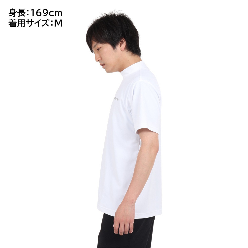 デサント（DESCENTE）（メンズ）半袖Tシャツ メンズ 白 鹿の子モックネック UVカット DX-C2500XB WH  スポーツ用品はスーパースポーツゼビオ