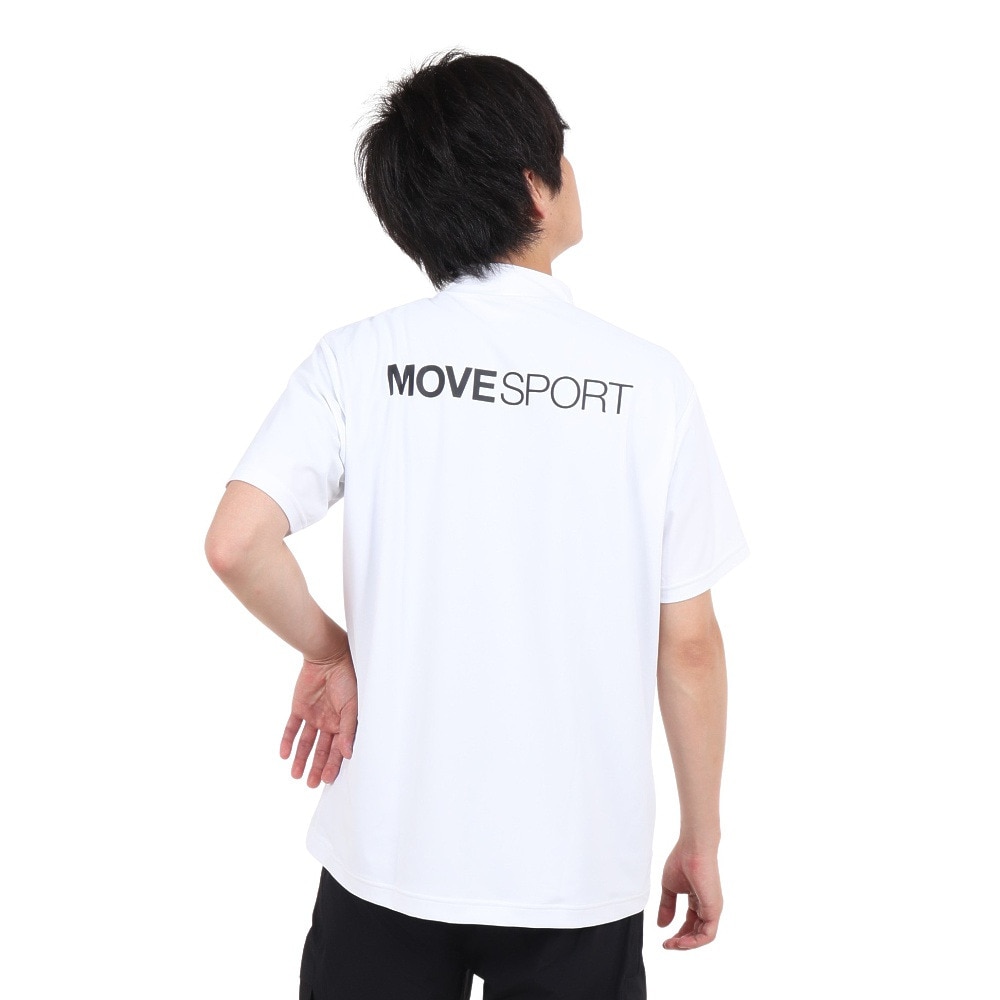 デサント（DESCENTE）（メンズ）半袖Tシャツ メンズ 白 鹿の子モックネック UVカット DX-C2500XB WH 