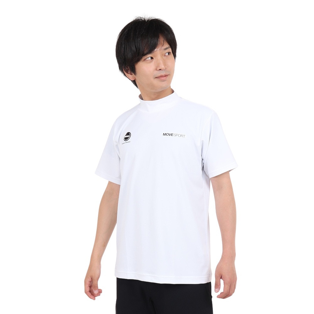 デサント（DESCENTE）（メンズ）半袖Tシャツ メンズ 白 鹿の子モックネック UVカット DX-C2500XB WH  スポーツ用品はスーパースポーツゼビオ