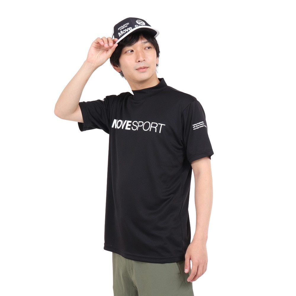 デサント（DESCENTE）（メンズ）半袖Tシャツ メンズ 黒 スムースモックネックシャツ DX-C2501XB BK