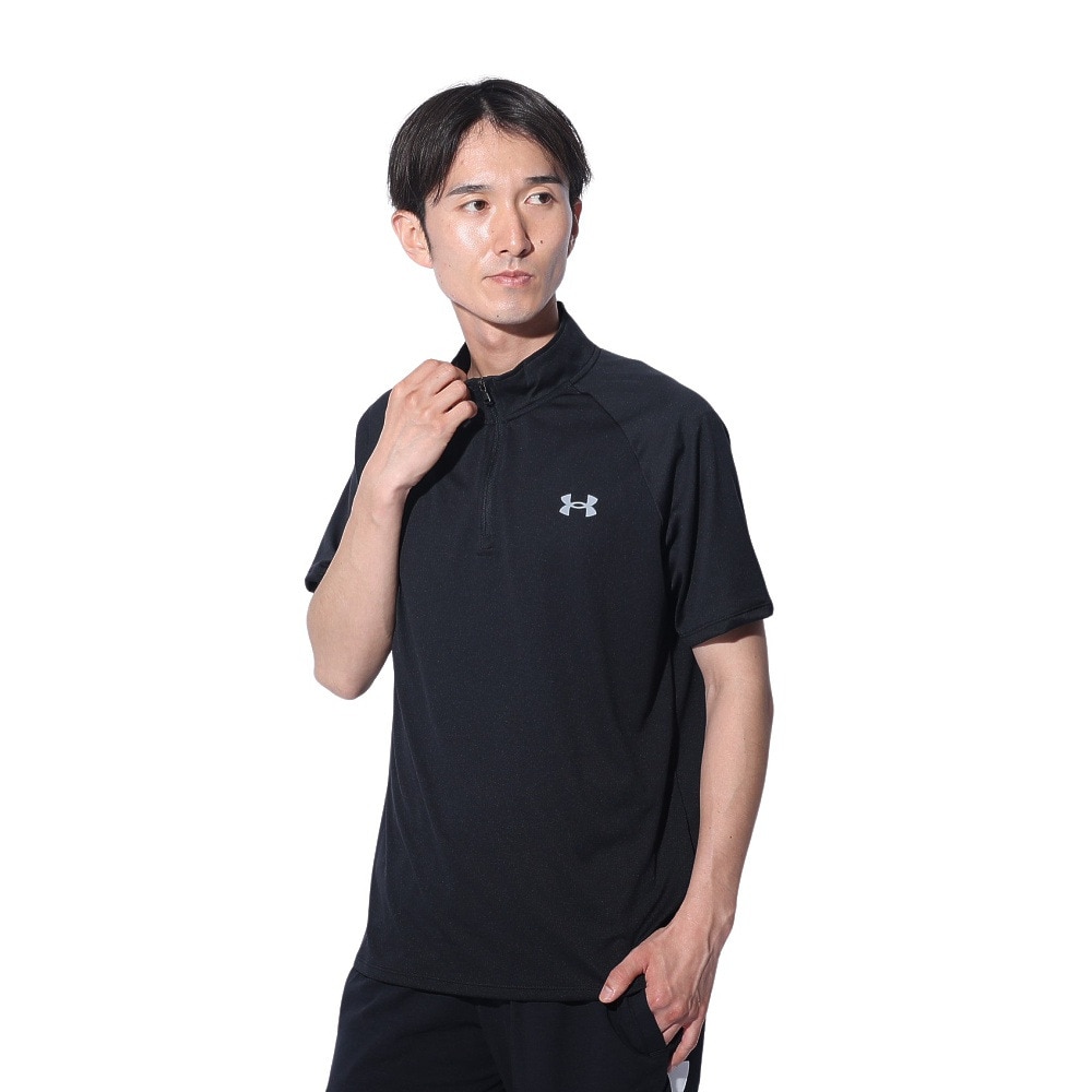 アンダーアーマー（UNDER ARMOUR）（メンズ）テック ショートスリーブ 1/2ジップTシャツ 1385506 001