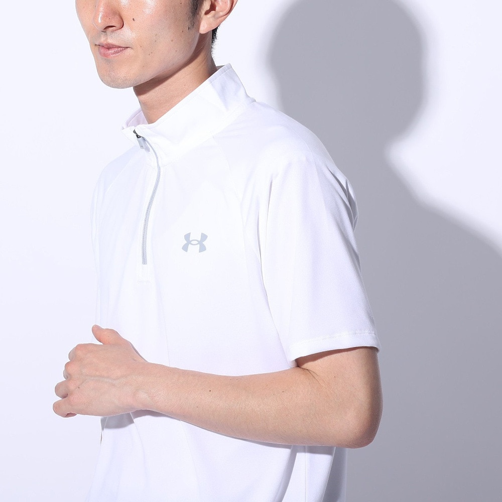 アンダーアーマー（UNDER ARMOUR）（メンズ）テック ショートスリーブ 1/2ジップTシャツ 1385506 100
