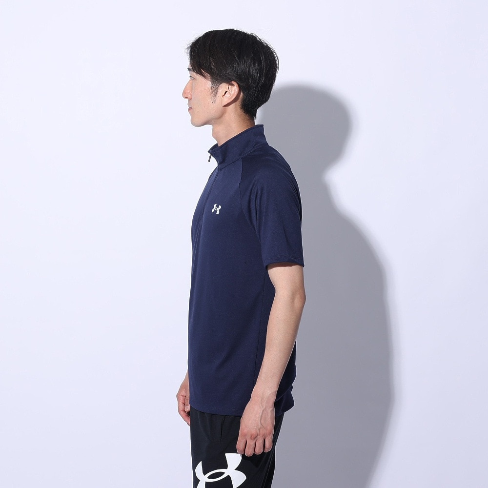 アンダーアーマー（UNDER ARMOUR）（メンズ）テック ショートスリーブ 1/2ジップTシャツ 1385506 410
