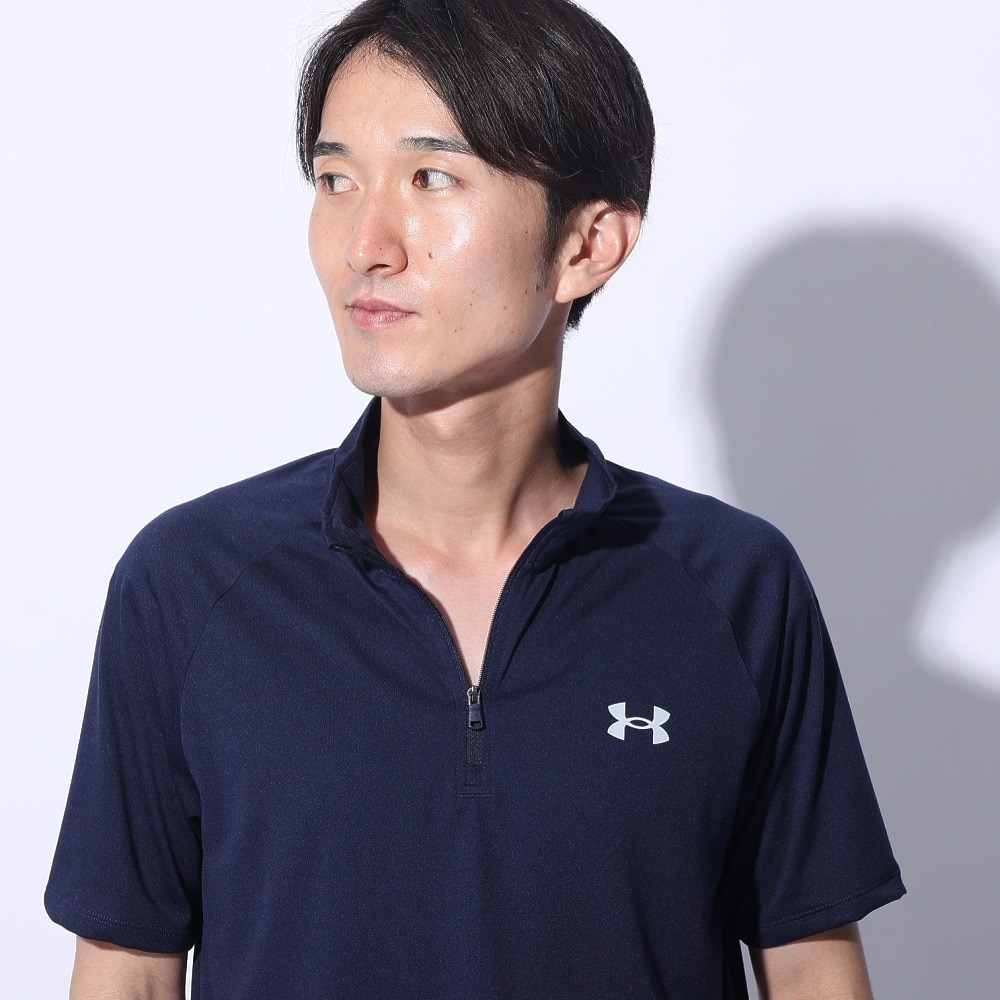 アンダーアーマー（UNDER ARMOUR）（メンズ）テック ショートスリーブ 1/2ジップTシャツ 1385506 410