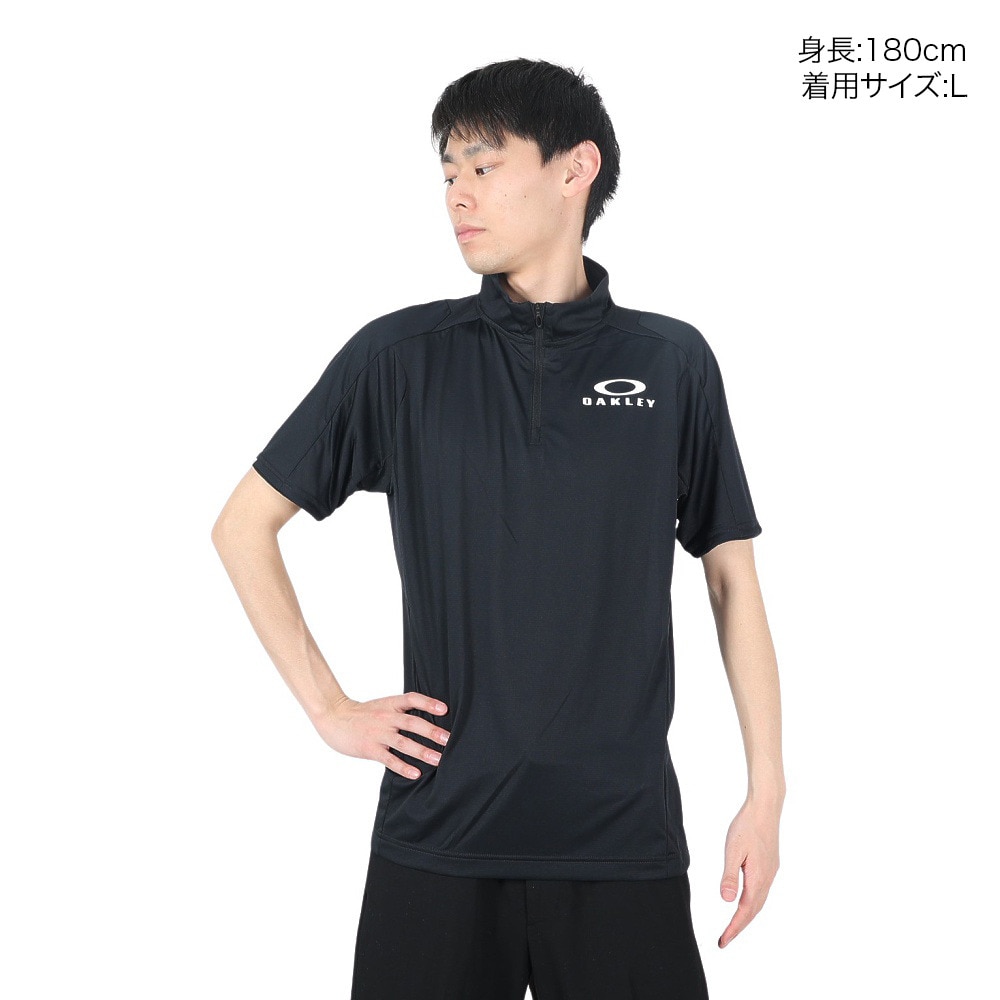オークリー（OAKLEY）（メンズ）吸汗速乾 半袖Tシャツ Enhance 半袖モック 14.0 FOA406317-02E Hydrolix UPF30+ 紫外線対策 ストレッチ リフレクター