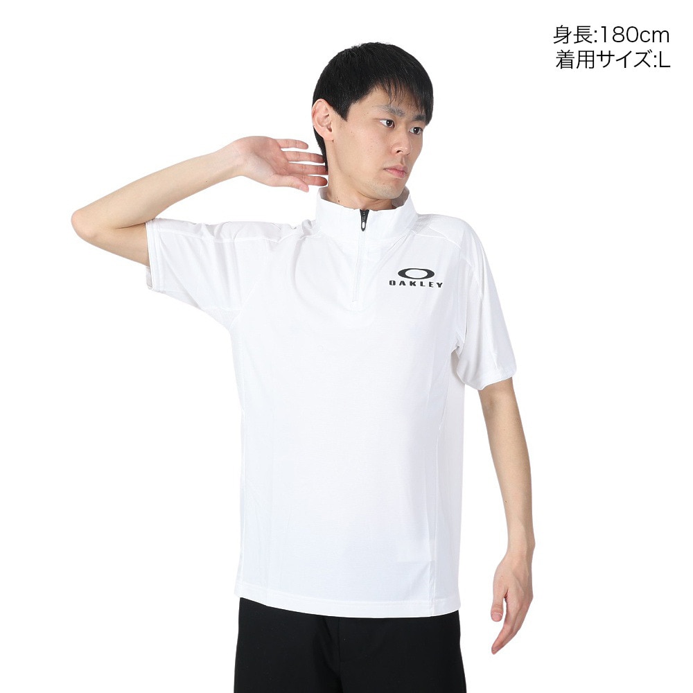 オークリー（OAKLEY）（メンズ）吸汗速乾 半袖Tシャツ Enhance 半袖モック 14.0 FOA406317-100 Hydrolix UPF30+ 紫外線対策 ストレッチ リフレクター