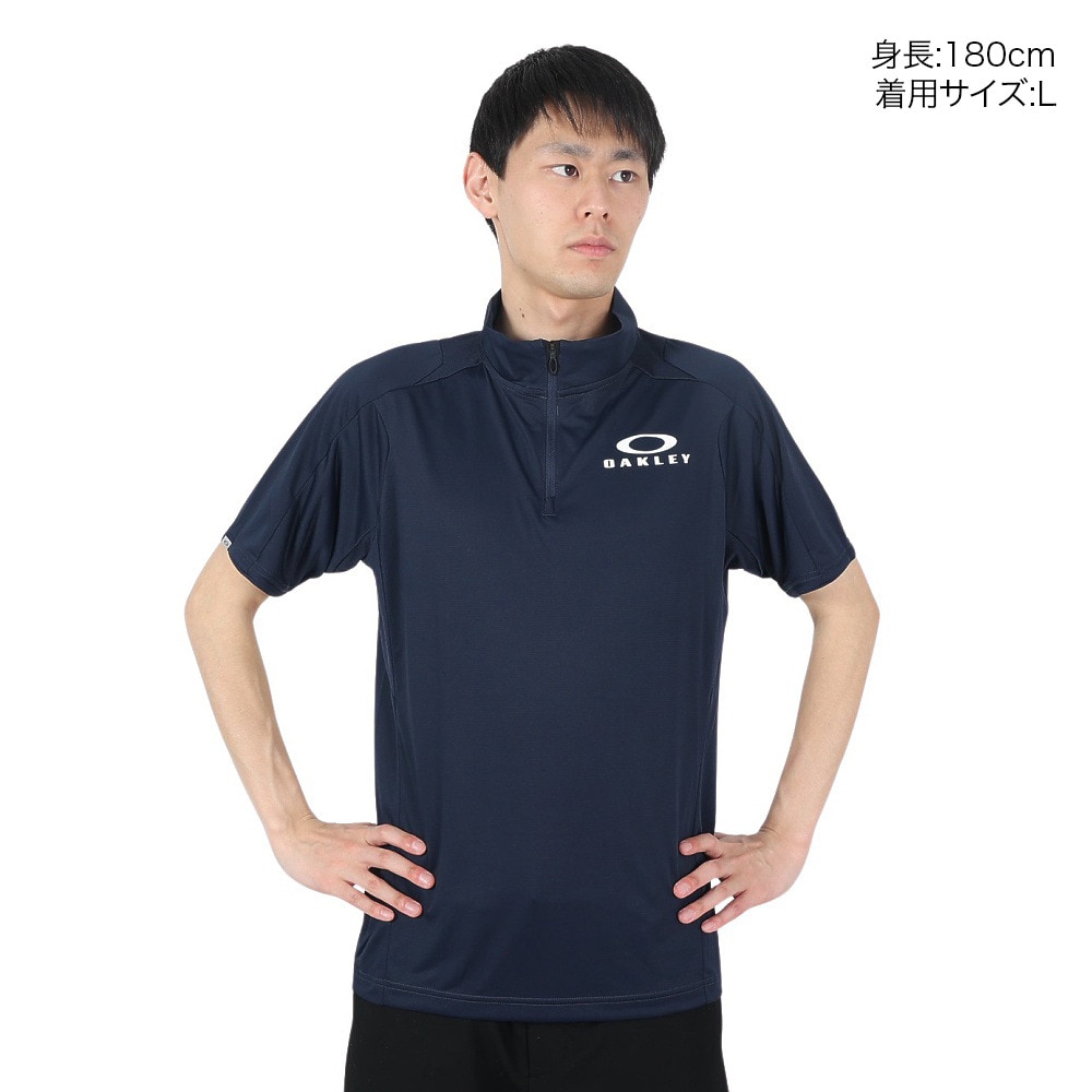 オークリー（OAKLEY）（メンズ）吸汗速乾 半袖Tシャツ Enhance 半袖モック 14.0 FOA406317-6AC Hydrolix UPF30+ 紫外線対策 ストレッチ リフレクター