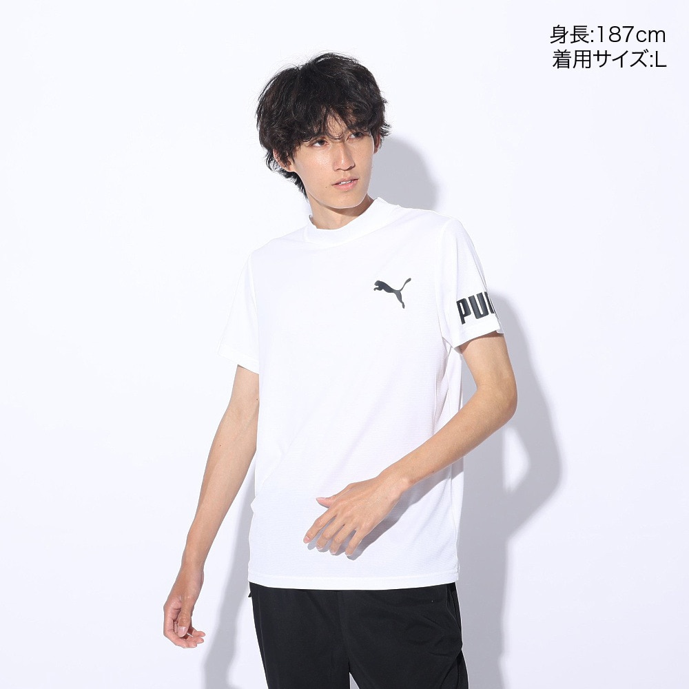 プーマ（PUMA）（メンズ）DRY PLUS 半袖モックネックTシャツ 525675 02 WHT