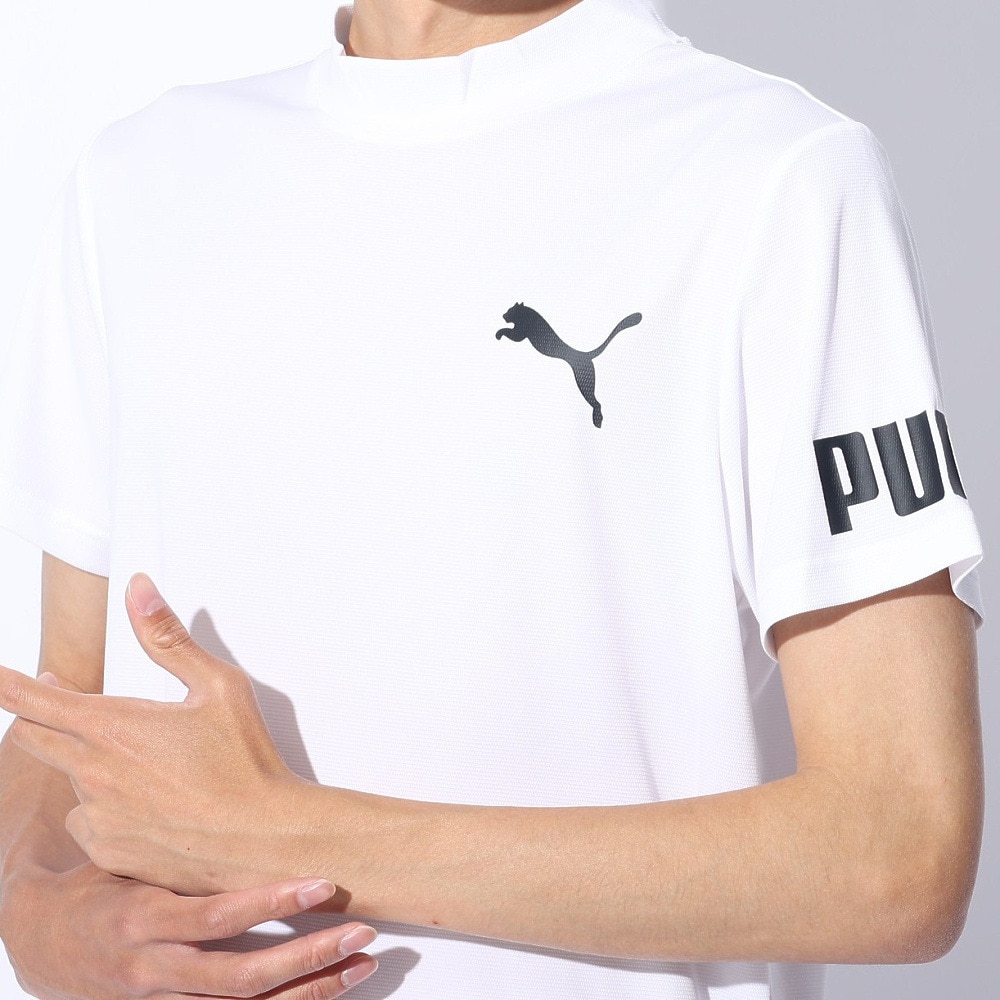 プーマ（PUMA）（メンズ）DRY PLUS 半袖モックネックTシャツ 525675 02 WHT