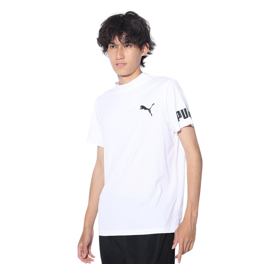 プーマ（PUMA）（メンズ）DRY PLUS 半袖モックネックTシャツ 525675 02 WHT