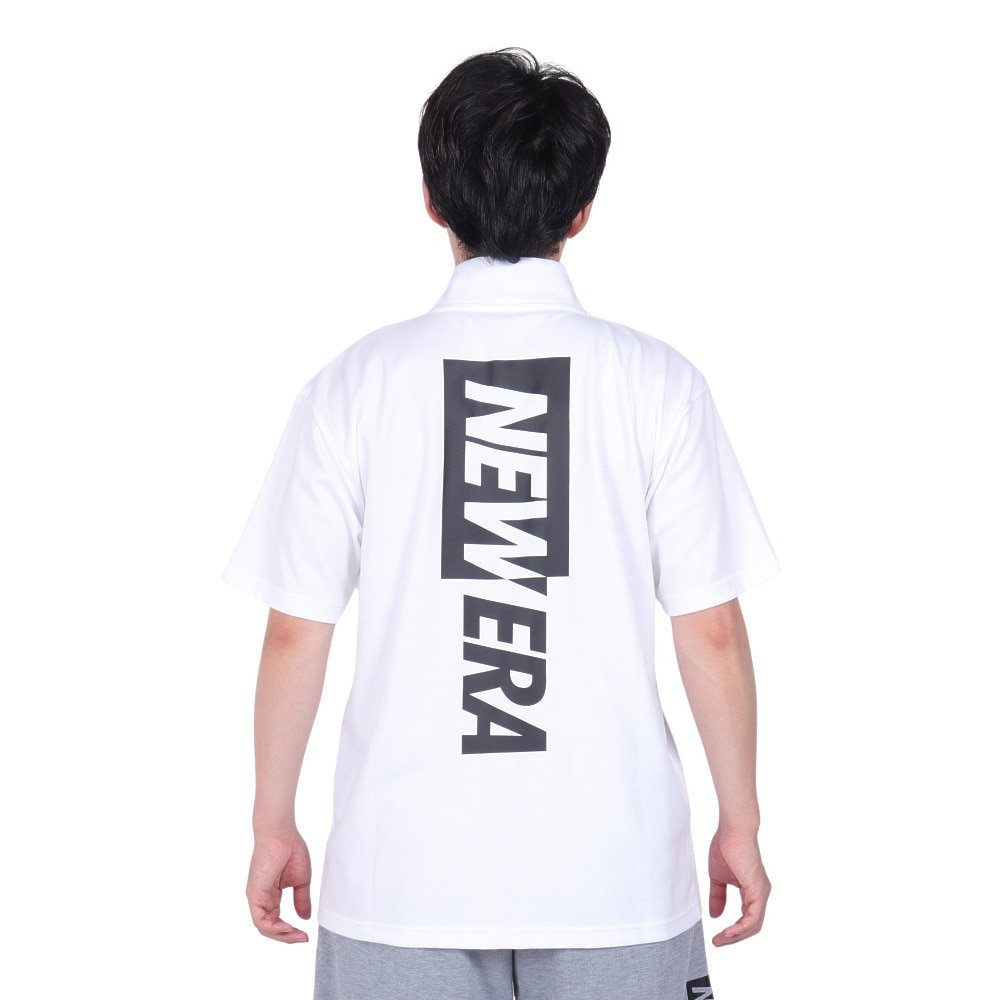 ニューエラ（NEW ERA）（メンズ、レディース）半袖 ハーフジップ パフォーマンス ミッドネックTシャツ Rear Vertical Logo 14121969