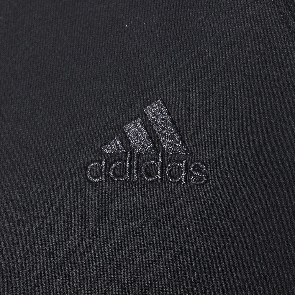 アディダス（adidas）（メンズ、レディース）スリーストライプス スウェット 半袖 シャツ KUE37-IT0896 黒 ブラック ヘビーウェイト ルーズフィット