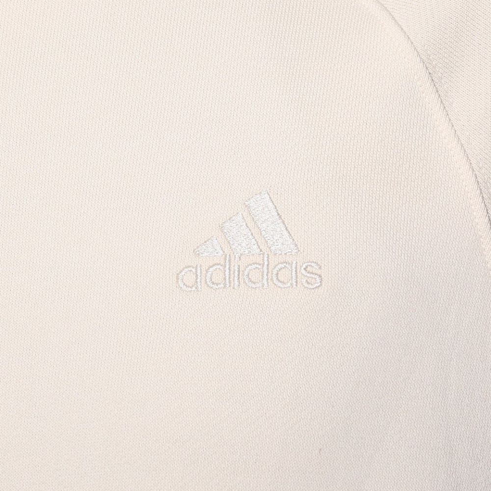 アディダス（adidas）（メンズ、レディース）スリーストライプス スウェット半袖シャツ KUE37-IT0897 白 ヘビーウェイト ルーズフィット