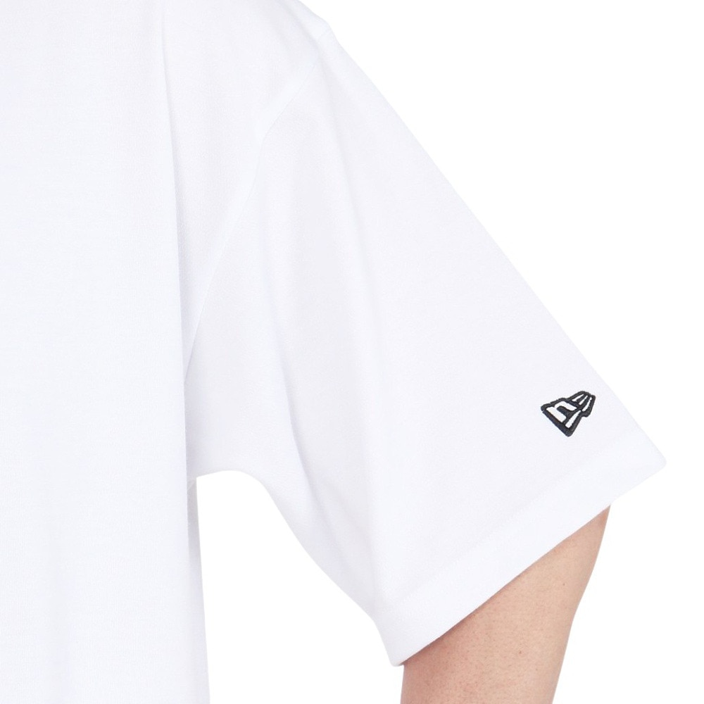 ニューエラ（NEW ERA）（メンズ、レディース）半袖 オーバーサイズド パフォーマンス ハーフジップ Tシャツ WHI 14410158