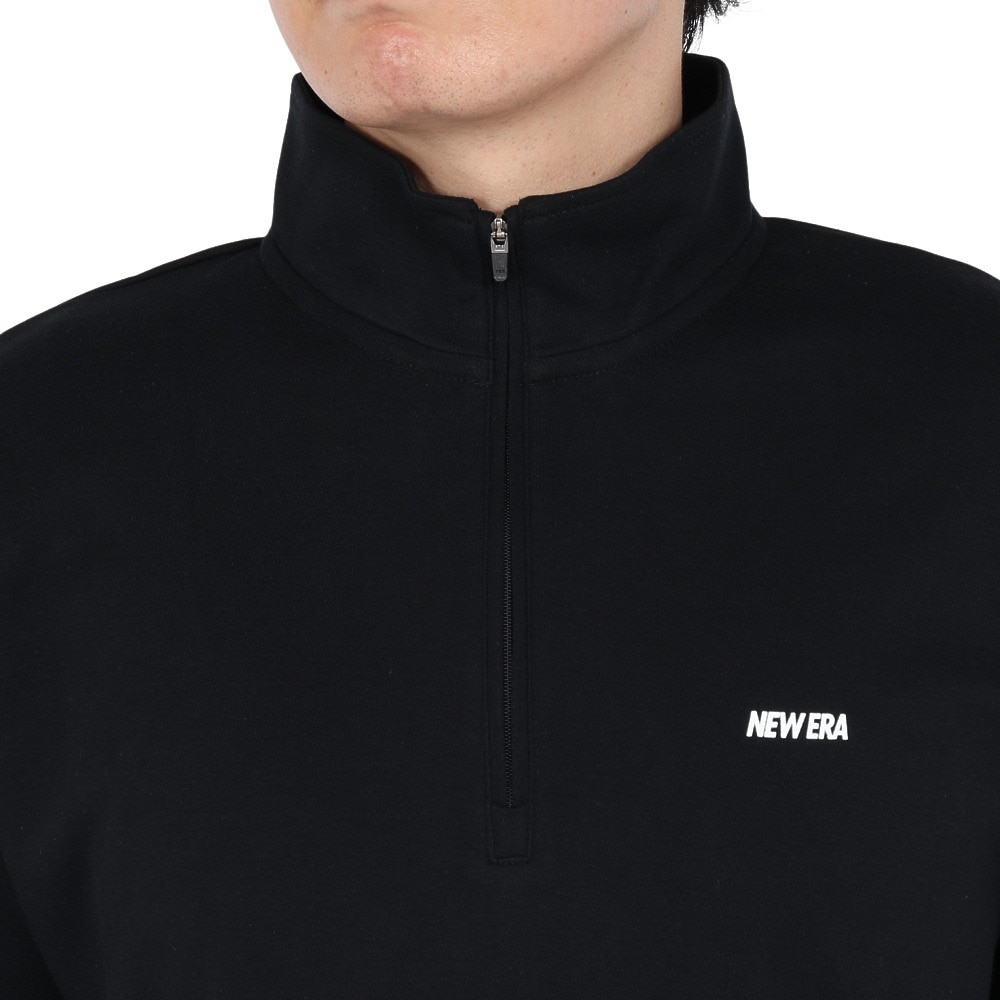 ニューエラ（NEW ERA）（メンズ、レディース）半袖 オーバーサイズド パフォーマンス ハーフジップ Tシャツ BLK 14410159