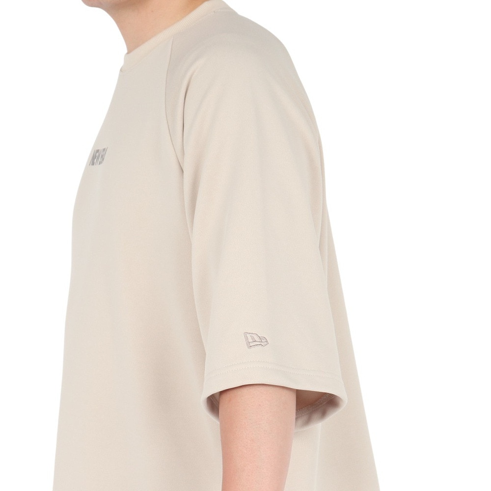 ニューエラ（NEW ERA）（メンズ）半袖 ドライスウェット Tシャツ ワードマーク ロゴ サンドベージュ 14410162