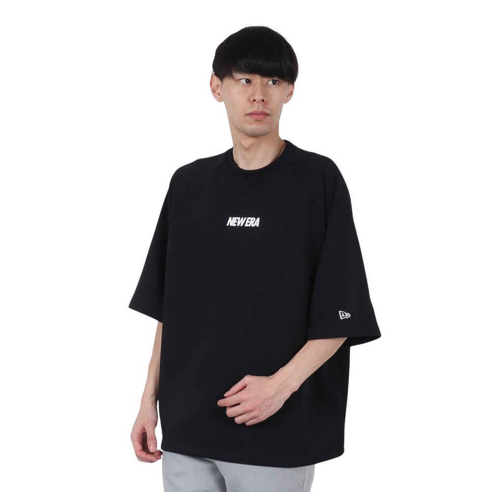 ニューエラ（NEW ERA）（メンズ）半袖 ドライスウェット Tシャツ ワードマーク ロゴ ブラック 14410163