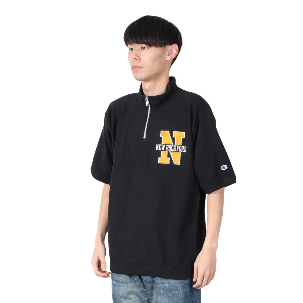 チャンピオン-ヘリテイジ（CHAMPION-HERITAGE）（メンズ）リバースウィーブ ショートスリーブハーフジップスウェットシャツ C3-B004 09A
