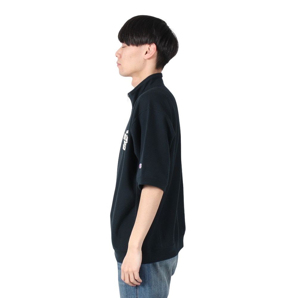 チャンピオン-ヘリテイジ（CHAMPION-HERITAGE）（メンズ）リバースウィーブ ショートスリーブハーフジップスウェットシャツ C3-B004 370