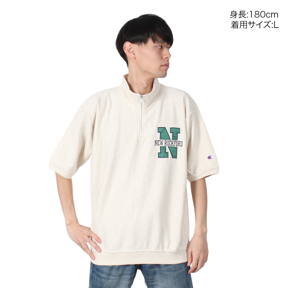 チャンピオン-ヘリテイジ（CHAMPION-HERITAGE）（メンズ）リバースウィーブ ショートスリーブハーフジップスウェットシャツ C3-B004 810